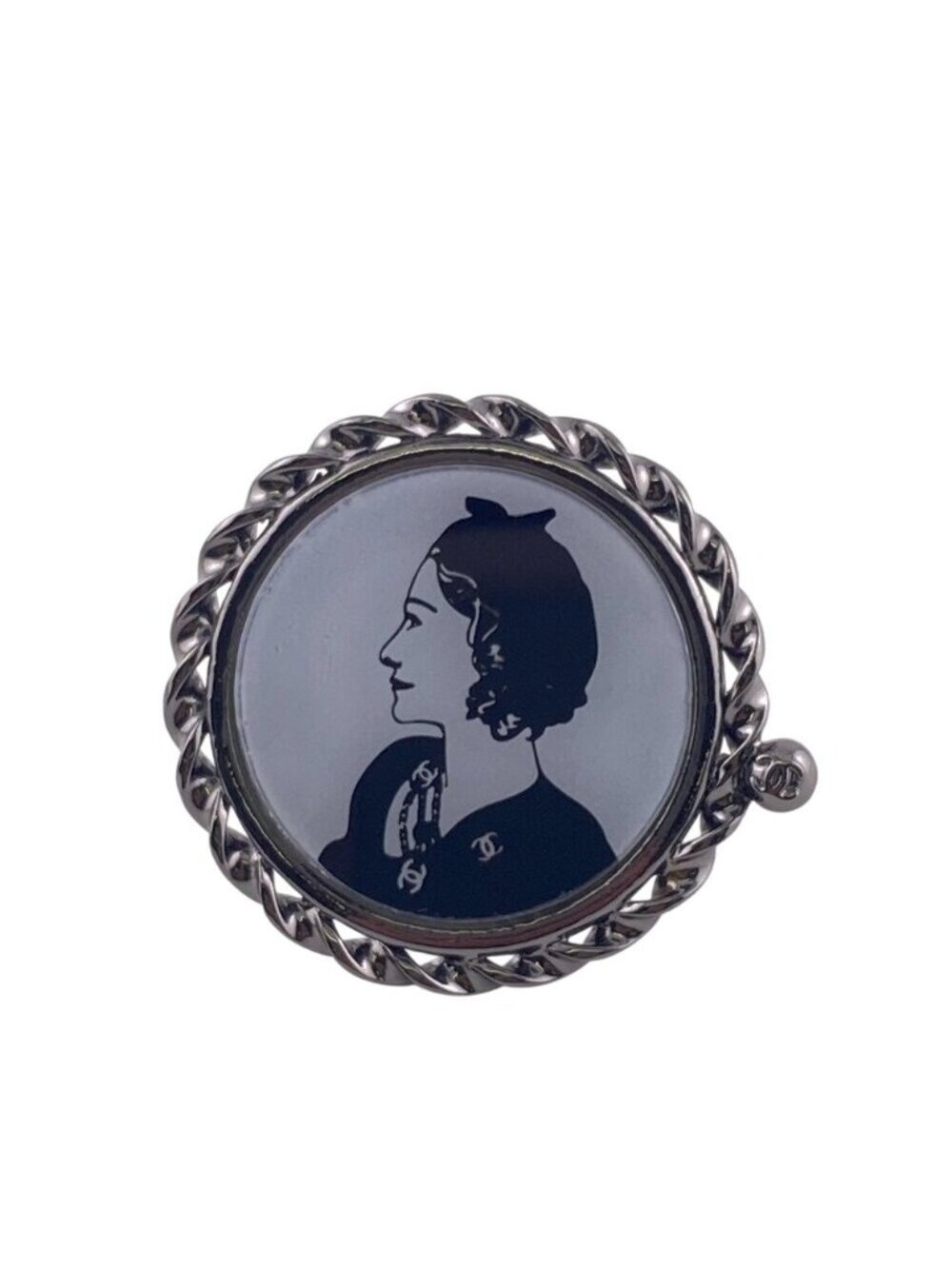 Chanel Mademoiselle CC Logo Ring Black
